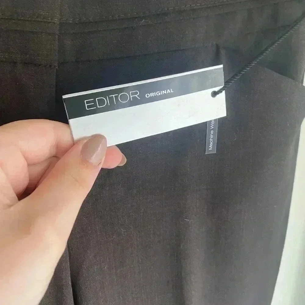 NWT Express Editor Pants Low Rise Flare Leg Bootcut Brown Trousers Size 6 Y2K - Picture 4 of 11
